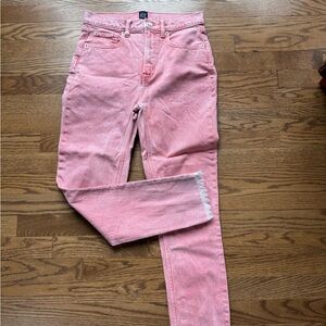 GAP Cigarette Vibrant Pink Skinny Jeans with Distressed Details